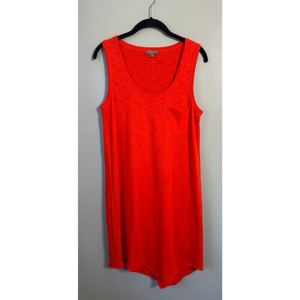 Lilla P Sleeveless Tank T-Shirt Dress Asymmetrical 100% Cotton Beach Casual
